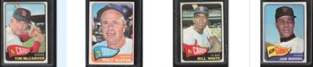 4-CARD 1965 TOPPS LOT TIM McCARVER, WALT ALSTON, BILL WHITE, JUAN ARICHAL