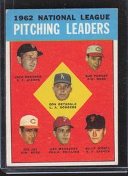 1963 TOPPS DON DRYSDALE, SANFORD, PURKEY, JAY, MAHAFFEY, O'DELL