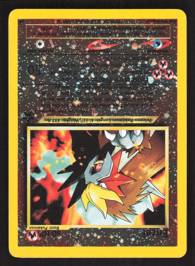 entei holographic promo card 2001 POKEMON Entei REVERSE HOLO 3 MOVIE BLACK STAR PROMO #28038