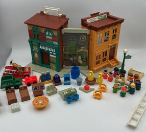 Vintage 1970's Little People Play Sesame Street Set
