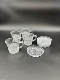 Crystal Punch Cups With Coasters