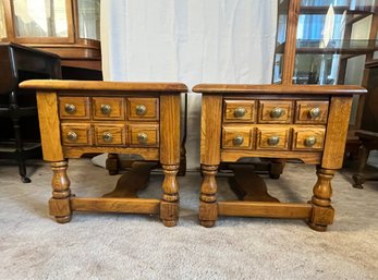 Vintage 2 BROYHILL Red Oak End Tables