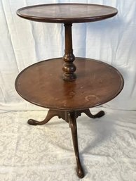 Vintage Wood Dumbwaiter Table 2-tier