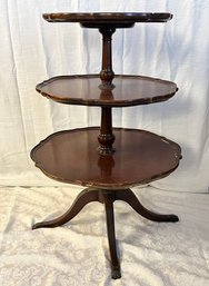 Vintage IMPERIAL Mahogany 3-tier Pie-crust Table