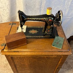 Antique 1911 SINGER Red-Eye Sewing Machine