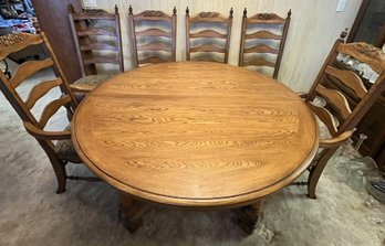 Antique Solid Oak Oval Extension Dining Set