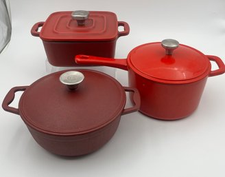 Red Ceramic Enamel, Ceramic Coated Pots