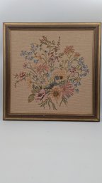 Crossstitched Floral Tapestry