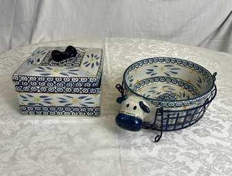 TEMP-TATIONS Old World Blue Serving Pieces