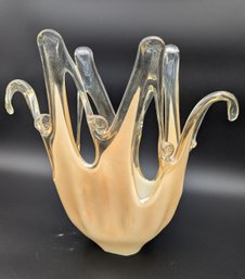 Murano Italian Stretched Glass Centerpiece Art Bowl