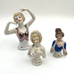 Antique 1920's Art Deco Pincushion Porcelain Dolls