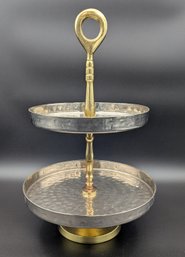 Two-tier Decorative Metal Serving Tray