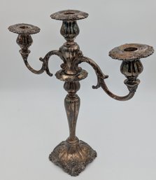 Vintage Silver Plated Art Nouveau Style Three Arm Candelabra Candleholder.