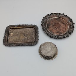 Silver Plated Tray & Coaster Set