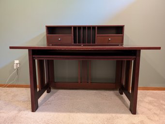 Cherrywood Desk, Classic Design With Drawers And Hutch