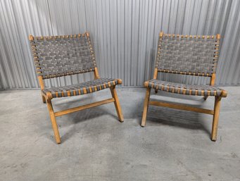 Girona Acacia All Weather Wicker Outdoor Chair Set Of Two