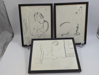 Framed Kaplan Pencil Sketches