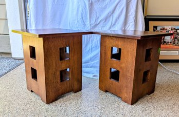 Stickley Mission Oak Limbert Tabouret Tables