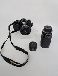 Nikon FE2 Black 35mm SLR Camera Bundle