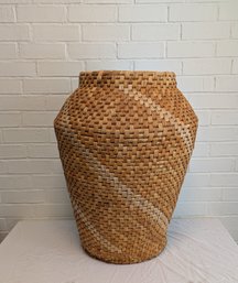 Large Hand-Woven Floor Basket