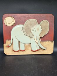 Vintage 3D Elephant Wall Plaque