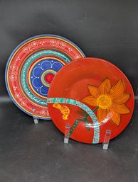 Pair Of Hand-Painted Decorative Plates