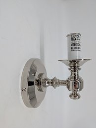 Set Of Two Polished Nickel Sconces