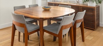 Room And Board, Circular, Walnut Dining Table For Seating Up To Eight