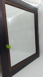 Modern Two Toned Framed Bevel Edge Mirror