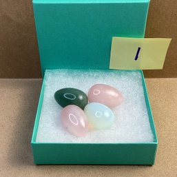 LOT 1, Rocks/crystals, 4 Small Eggs, Rose Quartz, Gr. Aventurine, Opalite