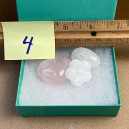 LOT 4, Rocks/crystals, Grouping, Rose Quartz Heart, Quartz Egg, Selenite Flower