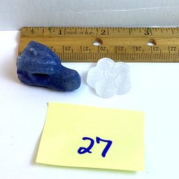 LOT 27, Rocks/crystals, 2 Pc., Blue Aventurine Dragon Head, Selenite Flower