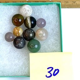 LOT 30, Rocks/crystals, Mini Spheres, Orca Agate, Aventurine, Larvakite, Amethyst And More
