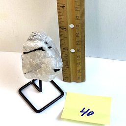 LOT 40, Rocks/crystals, Mounted Tourmalated Quartz Sample, 2 Inch