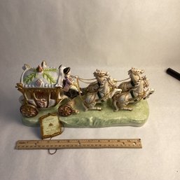 Large Vintage Porcelain/ceramic Figurine, Horse Drawn Carriage, NO SHIPPING