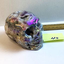 LOT 43, Rocks/crystals, Carved Aura Sphalerite Skull, 4 Inch