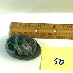LOT 50, Rocks/crystals, Moss Agate Egg W/ Druzy, 2.25 Inch