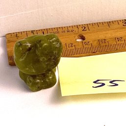 LOT 55, Rocks/crystals, Carved Green Jade Hello Kitty