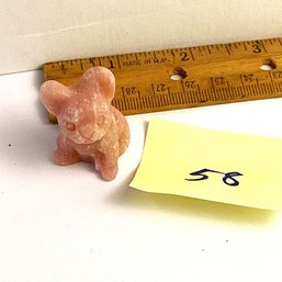 LOT 58, Rocks/crystals, Carved Pink Opal French Bulldog