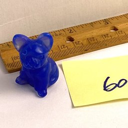 LOT 60, Rocks/crystals, Carved Blue Aventurine French Bulldog