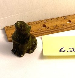 LOT 62, Rocks/crystals, Carved Green Jade Howling Wolf, Dark Green