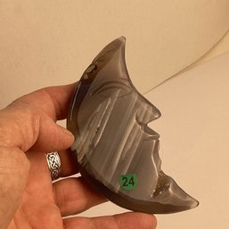 LOT 124, Rocks/crystals, Carved Agate Moon