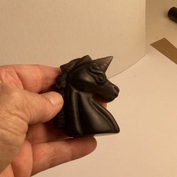 LOT 136, Rocks/crystals, Carved Black Obsidian Unicorn