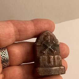 LOT 146, Rocks/crystals, Carved Strawberry Quartz Tombstone