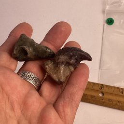 LOT 148, Rocks/crystals, 2 Pc., Halloween Mix, Bird Skull And Moon