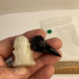 LOT 151, Rocks/crystals, 2 Pc., Halloween Mix, Onyx Skull, White Jade Ghost