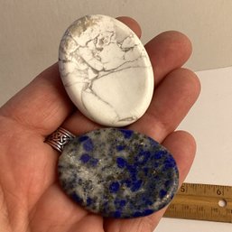 LOT 158, Rocks/crystals, 2 Pc., Worry Stones, Sodalite And Howlite