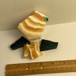 LOT 170,  Rocks/crystals, Cut Pieces, Banded Honey Calcite, Apatite