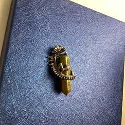 Natural Stone Pendant, LOT 10, Dragon W/ Tigers Eye Point, W/ Black Cord