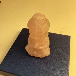 Carved Rose Quartz Buddha Statue, 3 Inch